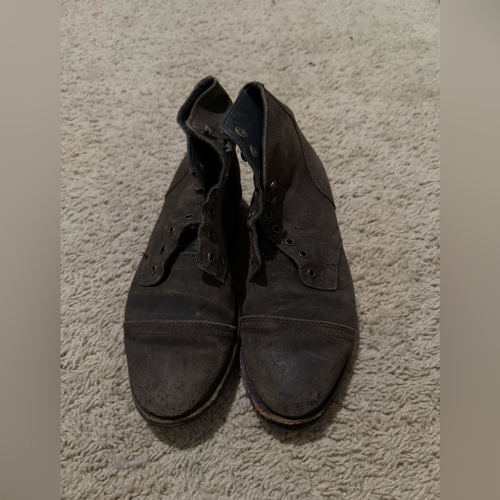Size 7.5 Dark Olive Suede Thursday Boots
